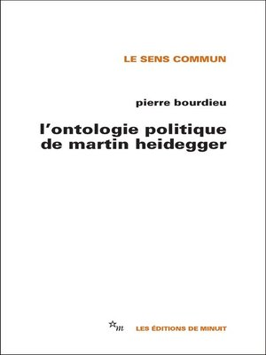 cover image of L'Ontologie politique de Martin Heidegger